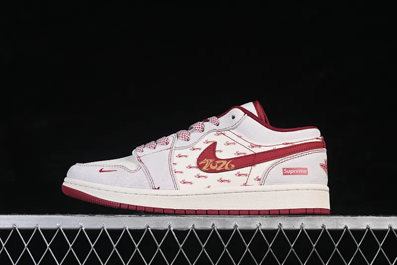 All categories Air Jordan Jordan series basketball shoes Air Jordan 1 Low High-end customized low-top sneakers Air Jordan 1 Low AJ1 Joe 1 Year of the Horse limited edition Lucky blessing High-end customized low-top retro basketball shoes JP2026-127